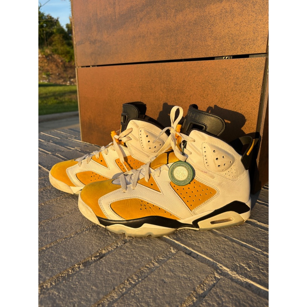 Jordan 6 Retro Yellow Ochre White Black CT8529-170 Mens Size 10 Sneaker